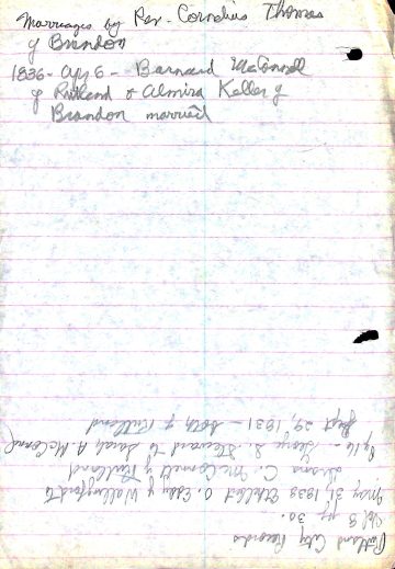 McCONNELL marriages 1821, 1838